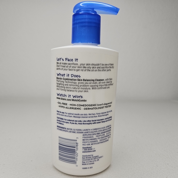 Biore Combination Skin Balancing Cleanser Deep Cleansing 6.77 fl oz - Picture 2 of 3